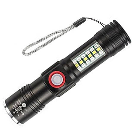 Ліхтар ручний SY-1903C-P50+SMD+RGB Alarm, zoom, ремінець на руку, фото 1