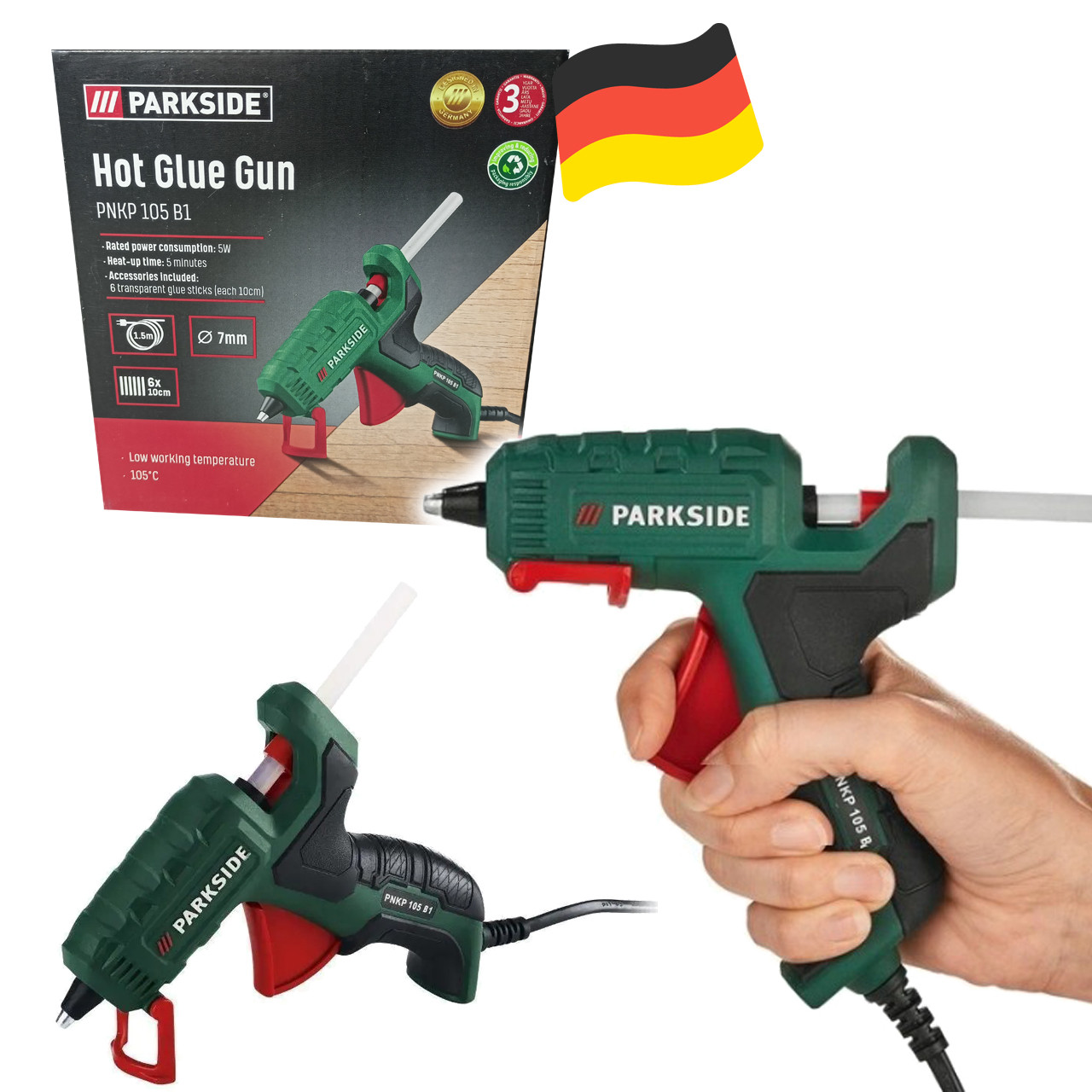 Клейовий пістолет Parkside PNKP 105 C2 (Німеччина), фото 1