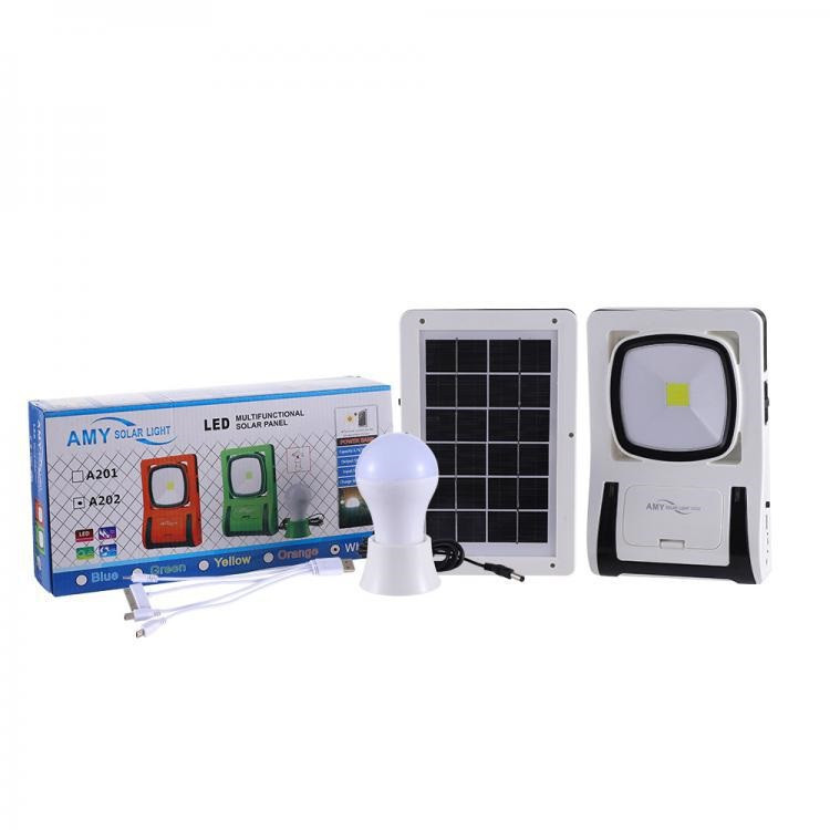 Акумуляторний ліхтарик із функцією Power bank + сонячна панель Solar Lamp A201