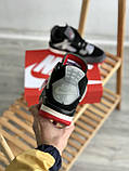 Кросівки чоловічі Nike Air Jordan 4 Retro Black Red чорний джердан демісезонні високі модні, фото 3