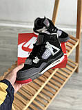 Кросівки чоловічі Nike Air Jordan 4 Retro Black Red чорний джердан демісезонні високі модні, фото 4