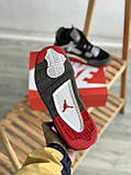 Кросівки чоловічі Nike Air Jordan 4 Retro Black Red чорний джердан демісезонні високі модні, фото 6