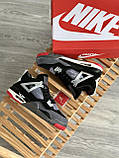 Кросівки чоловічі Nike Air Jordan 4 Retro Black Red чорний джердан демісезонні високі модні, фото 8