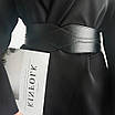 Ремінь пасок жіночий широкий корсетний чорний фігурний лаконічний еко-шкіряний масивний, фото 3
