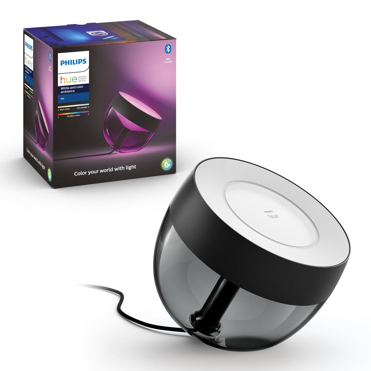 Настільний світильник розумний Philips Hue Iris, 2000K-6500K, RGB, ZigBee, Bluetooth, димування, чор