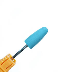 Фреза для манікюру силіконова Блакитний закруглений конус великий