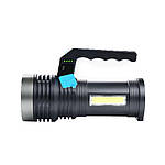 Ручний тактичний акумуляторний ліхтар Linterna Usb X501 800 mAH із шнуром USB, фото 3