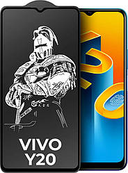 Захисне скло King Fire Vivo Y20 (Full Glue) Black (Виво У20)