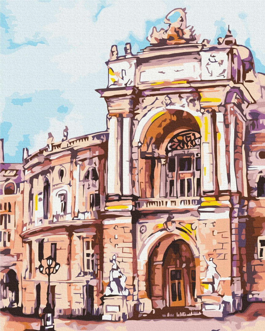 Картина за номерами "Одесский театр. Мазнєва Марина2, в термопакете 40*50см, ТМ Brushme, Україна, фото 1