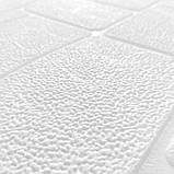 Самоклеюча рельєфна панель Білий камінь 70х70 см, 3 мм, фото 2