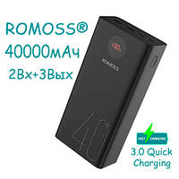 Power Bank Внешний аккумулятор 40000мАч QC3.0 ЖК 18Вт Romoss Zeus Premium - Вища Якість та Гарантія!