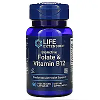 Life Extension, біоактивні фолат і вітамін B12, 90 вегетаріанських капсул