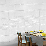 Самоклеюча рельєфна панель Білий камінь 70х70 см, 3 мм, фото 4