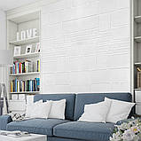 Самоклеюча рельєфна панель Білий камінь 70х70 см, 3 мм, фото 5