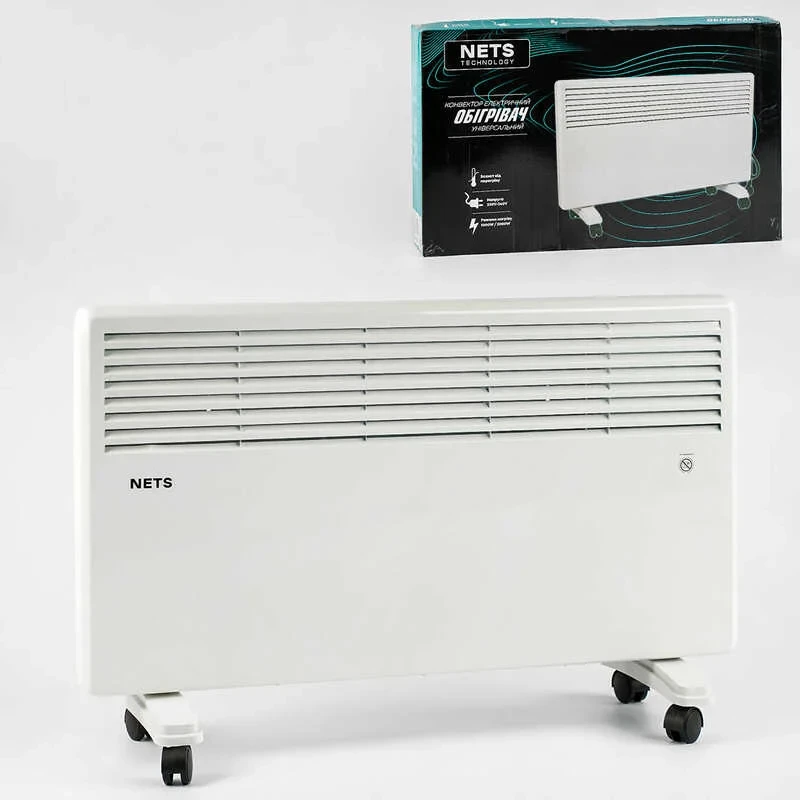 Конвекторний нагрівач підлоговий/настінний NETS Technology C 54637/36680, 2 режими роботи — 1000/2000 Вт, фото 1