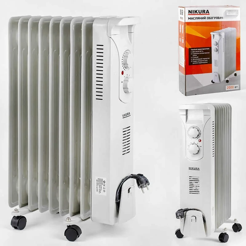 Оливний нагрівач із дуйкою Nikura 56797, на 9 секцій, потужність 2000 Вт, фото 1