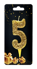 Свічка — цифра в торт 5 ЗОЛТО