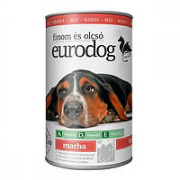 Eurodog Beef Консервы для собак с говядиной, кусочки в подливе 415 г