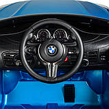 Дитячий електромобіль Джип BMW X6M 2199, синій перламутр, фото 7