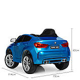 Дитячий електромобіль Джип BMW X6M 2199, синій перламутр, фото 4