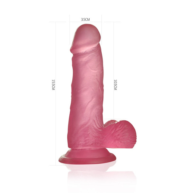Фалоімітатор Dildo Jelly Stud Рожевий 15 см з присоскою Фалоімітатор Dildo Jelly Stud Рожевий 15 см з присоскою