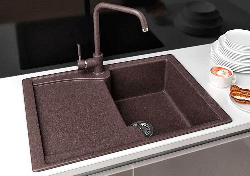 Гранитная мойка для кухни Stella Milana коричневый - фото 1 - id-p1745153164