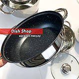 Набір каструль із нержавіючої сталі з 12 предметів Benson багатошарове дно, фото 5