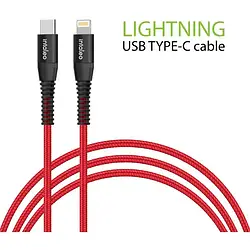 Дата-кабель Intaleo 1283126504129 1.2m USB Type C (тато) - Lightning (тато) Red