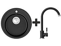 Мойка гранитная Stella Vena Черный + Кран в комплекте