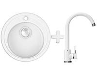 Мойка гранитная Stella Vena Белый + Кран в комплекте