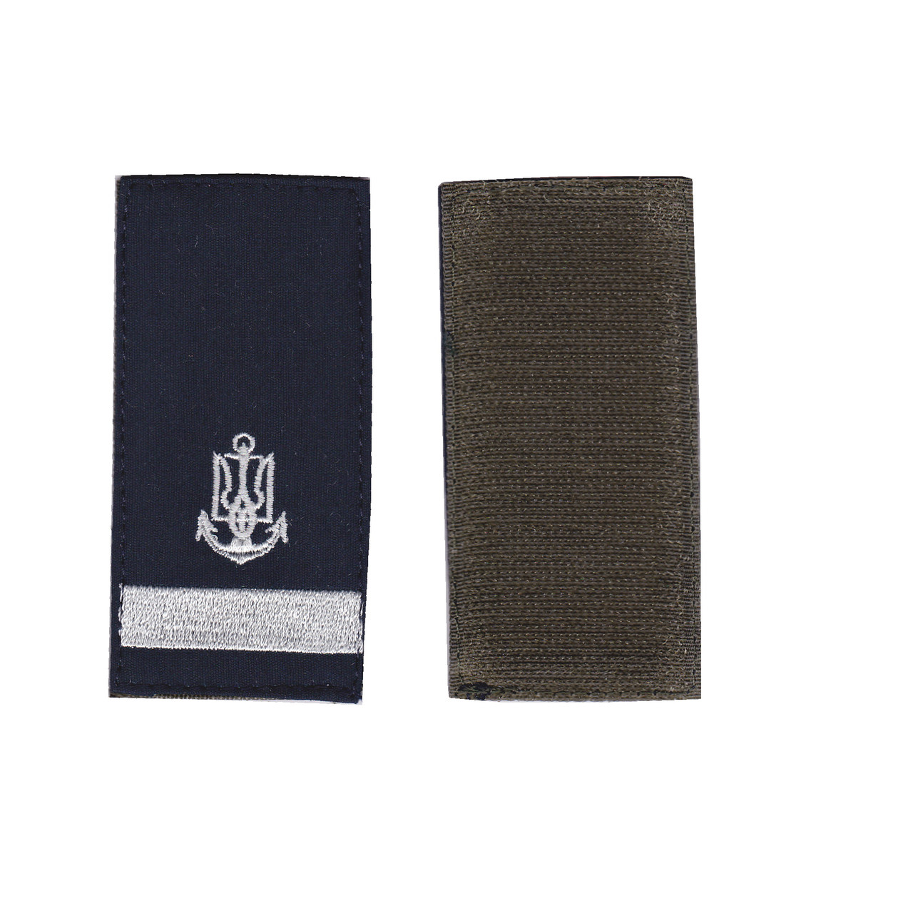 Погон молодший лейтенант військовий / армійський шеврон ЗСУ, білий колір на чорному. 10 см * 5 см, фото 1