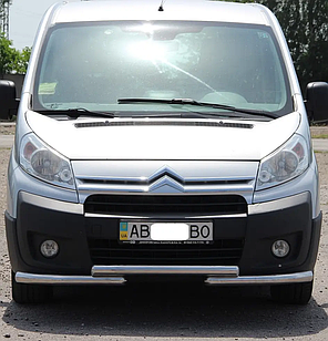 Передній захист бамперу ST009 (нерж). Fiat Scudo 2007-2015
