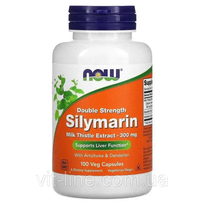 Now Foods Силимарин экстракт расторопши пятнистой 300 мг 100 вегетарианских капсул - фото 2 - id-p409805291
