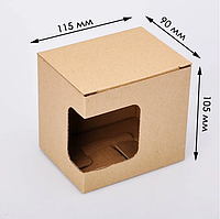 Упаковка для чашек с окном 12*11*9 см (картон)