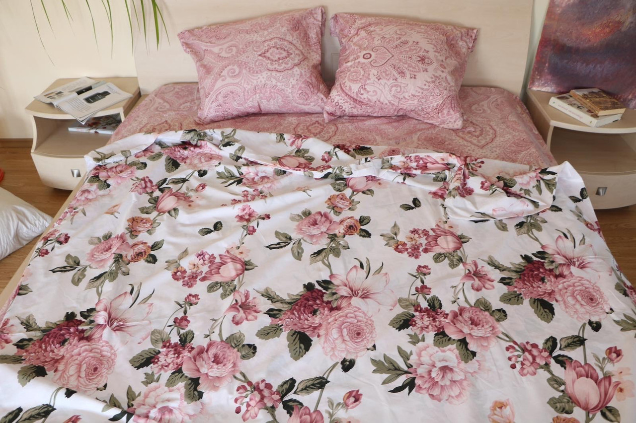 Красивый постельный набор белья Бязь голд полуторный размер (ID ...