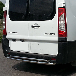 Захист заднього бампера подвійна дуга AK002-Double нерж Fiat Scudo 2007-2015