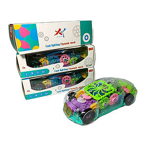 Іграшкова прозора машинка авто з кольоровими деталями, світло, музика
