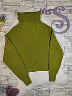 Женский свитер Goldi оливкового цвета зеленого летучая мышь короткий Размер XS-S 42-44