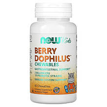 Пробіотики для дітей NOW Foods "BerryDophilus" 2 млрд КУО, смак ягід (60 жувальних таблеток)