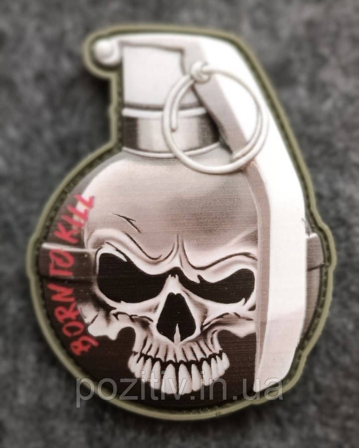 Шеврон на липучці граната пвх патч для ВСК, фото 1