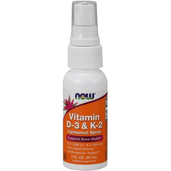 Комплекс Витамин D3+K2 NOW Foods Vitamin D-3 & K-2 Liposomal Spray D-3 ...