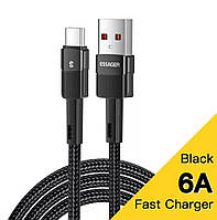 Оригінальний кабель Essager USB - Type-C Quick Charge 6A 66w швидка зарядка Black 2м