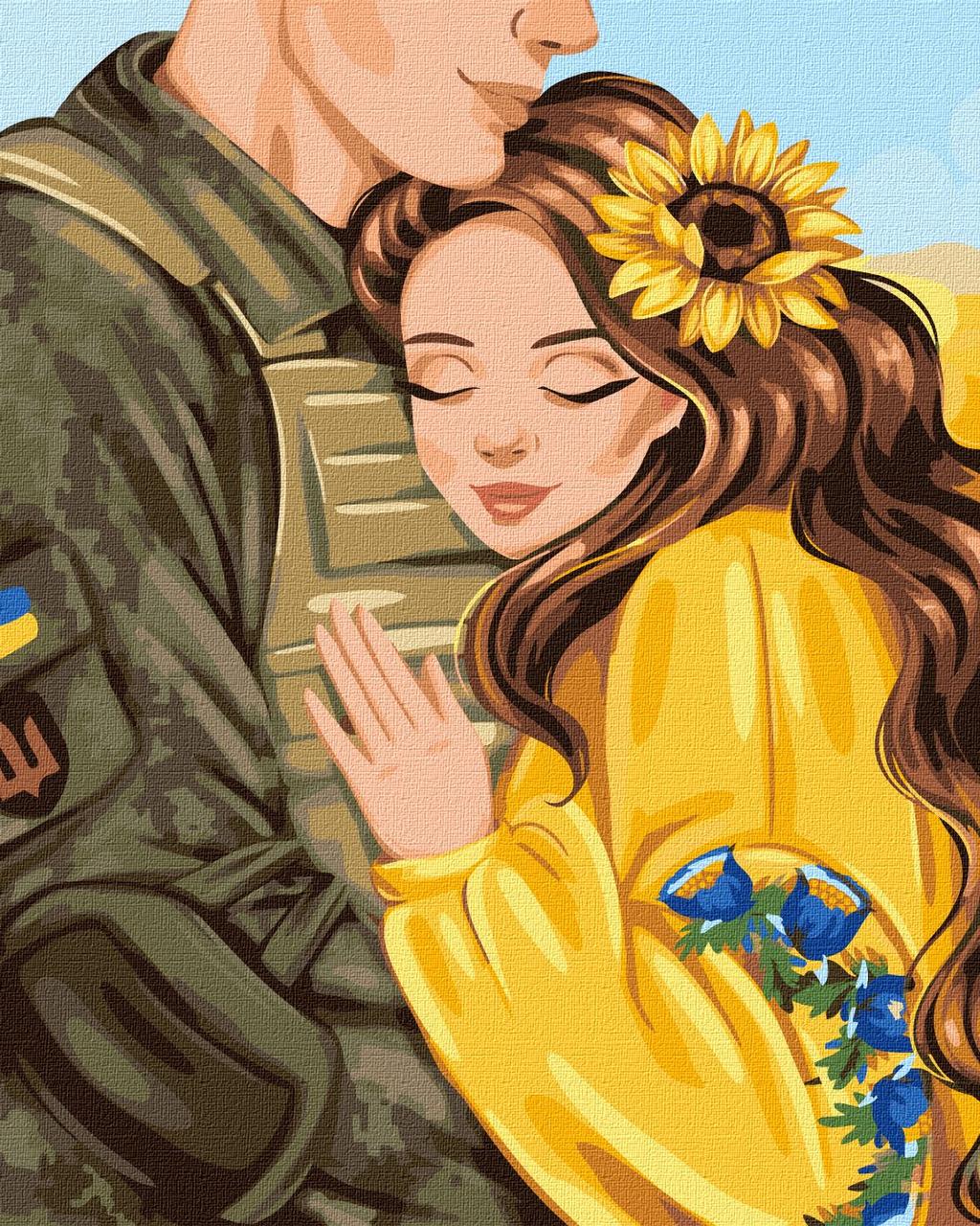 Картина за номерами 40х50 см. Найрідніші обійми Ідейка КНО2687