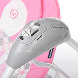 Крісло-гойдалка для немовлят з електро-заколисуванням  El Camino ME 1028 SENSA Circles Pink (механізм гойдання: маятник) [Склад, фото 4