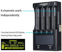 LiitoKala Lii-500S універсальний зарядний пристрій на 4 слота, для АА, ААА,18650, 26650, 21700 Li-Ion,, фото 4