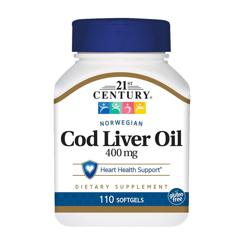 Олія печінки тріски 21st Century Cod Liver Oil 400 mg 110 softgels