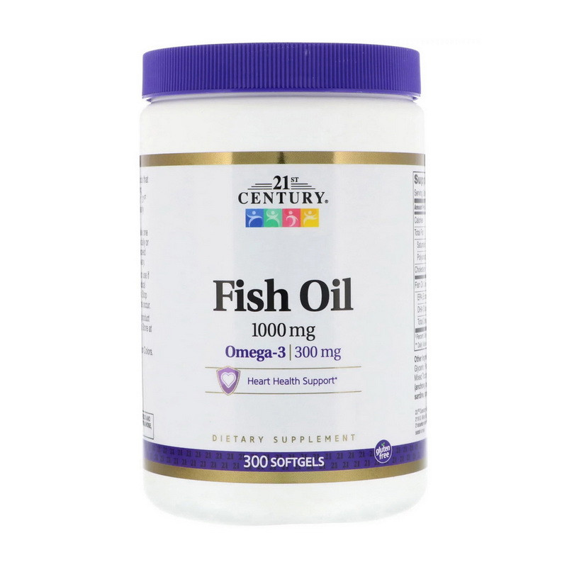 21st Century Fish Oil 1000 mg 300 softgels риб'ячий жир/жирні кислоти активне довголіття