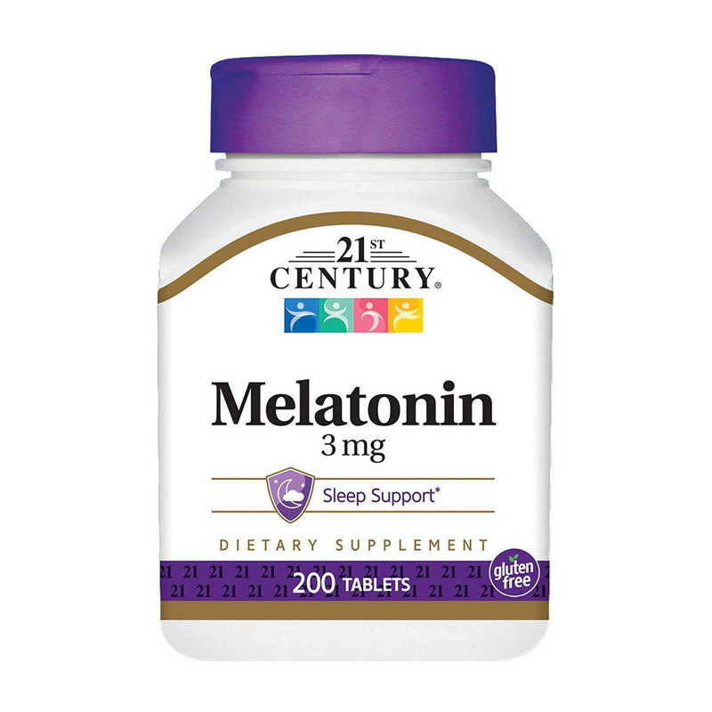 21st Century Melatonin 3 mg 200 tabs покращення сну активного довголіття