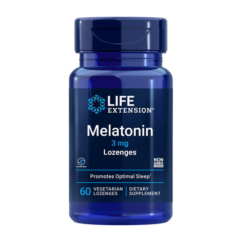 Life Extension Melatonin 3 mg lozenges 60 veg lozenges поліпшення сну активне довголіття
