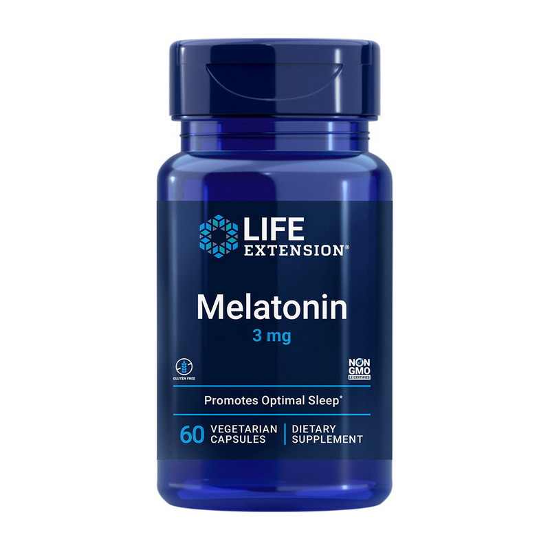 Life Extension Melatonin 3 mg 60 veg caps покращення сну активне довголіття